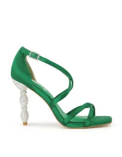 Marvelled Heeled Sandal with Diamante Heel