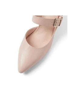 MATCHA Rose Leather Block Heel Mary Jane Pumps