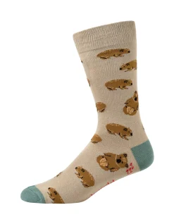 MENS NATIVE AUSTRALIAN WOMBAT & KOALA SOCKS 2 PACK GIFT BOX