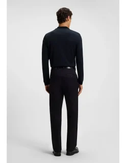 Mercerised-cotton polo shirt with two-tone structure