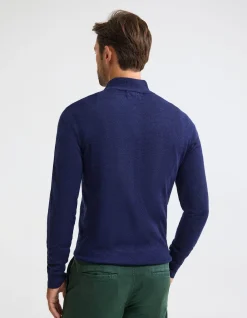MERINO ZIP-NECK WOOL PULLOVER