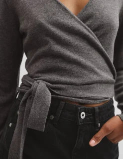 Merino Button Detail Wrap Knit