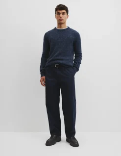 Merino Nep Wool Blend Crew Neck Knit