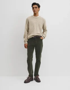 Merino Nep Wool Blend Crew Neck Knit