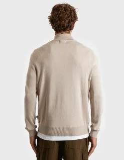 MERINO WOOL BLEND QUARTER-ZIP SWEATER