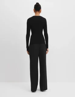 Merino Wool Silk Long Sleeve Knit
