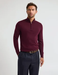 MERINO ZIP-NECK WOOL PULLOVER