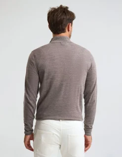 MERINO ZIP-NECK WOOL PULLOVER