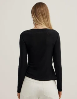 Mesh Drape Long Sleeve Top