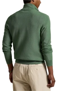 Mesh-Knit Cotton Quarter-Zip Sweater