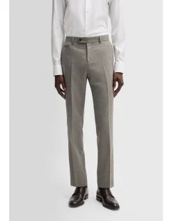 Micro-Patterned Slim-Fit Trousers in Stretch Wool