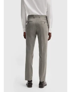 Micro-Patterned Slim-Fit Trousers in Stretch Wool