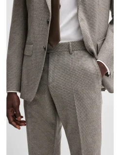 Micro-Patterned Slim-Fit Trousers in Stretch Wool