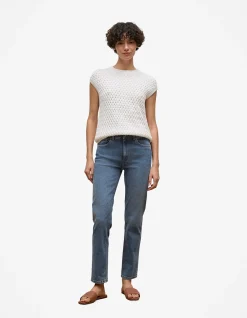Mid Rise Straight Leg Denim Jean