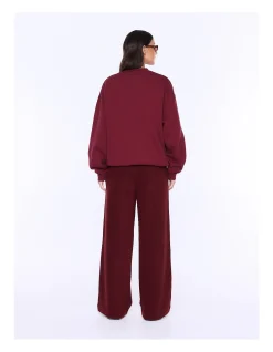 MILA OVERSIZED SWEATER - BURGUNDY