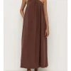 Mila Asymmetrical Maxi Dress Espresso