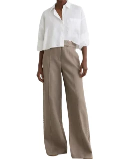 Mila Wide Leg Trim Detail Trousers