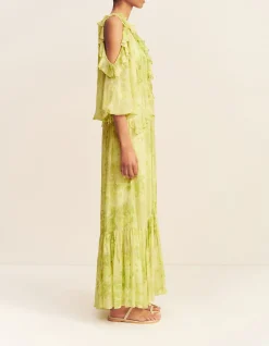 Miller Ruffle Drawstring Maxi Dress