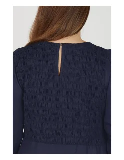 Minden Shirred Long Sleeve Dress