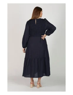 Minden Shirred Long Sleeve Dress