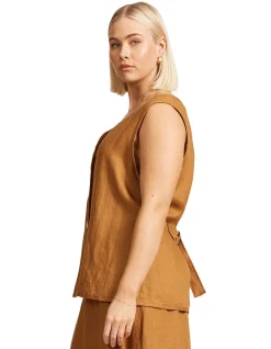 Miramar Linen Adjustable Back Vest