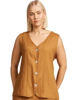 Miramar Linen Adjustable Back Vest