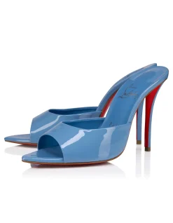MISS Z MULE 100 LEATHER PATENT CERULEO PUMP