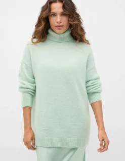 MOHAIR BLEND ROLL NECK KNIT