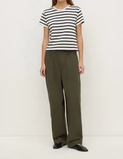 Mollie Stripe Short Sleeve Tee Navy Cream Stripe