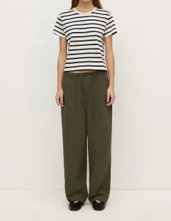 Mollie Stripe Short Sleeve Tee Navy Cream Stripe