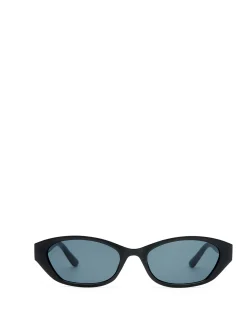 MOONSTONE BLACK OVAL SUNGLASSES