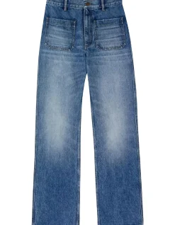 Moore High Waist Patch Pocket Denim Jeans