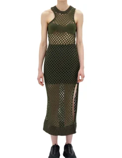 MORGAN CROCHET TANK MIDI DRESS