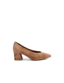 Mosko Suede Block Heel Pointed Pumps
