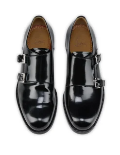 MOUSTACHOU DERBY CALF ABRASIVATO SOFT BLACK LACE-UPS