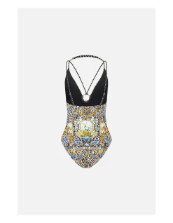 MULTI STRAP HALTER TRI ONE PIECE W TRIM
