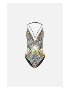 MULTI STRAP HALTER TRI ONE PIECE W TRIM