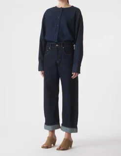 Nadia Cuffed Wide Leg Organic Cotton Jeans