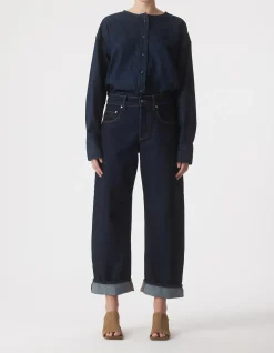 Nadia Cuffed Wide Leg Organic Cotton Jeans