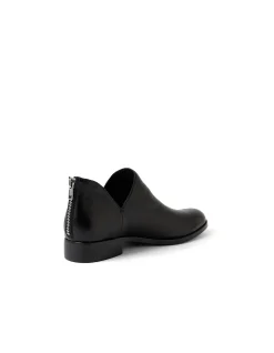 Nadio Rear Zip Low Heel Leather Ankle Boots