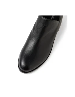 Nadio Rear Zip Low Heel Leather Ankle Boots