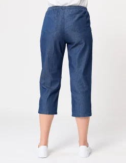 Nashville Elastic Waist Cotton Denim 3/4 Pant