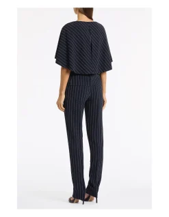 NAVY PINSTRIPE SLIM LEG PANT