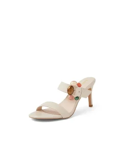 Neptune Gem Embellished Leather Heeled Sandals