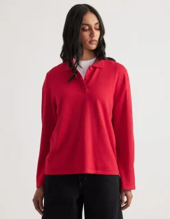 NIA LONG SLEEVE KNIT POLO