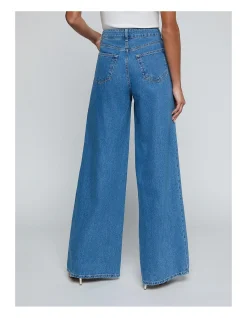 Niles High Rise Twist Wide Leg Jeans