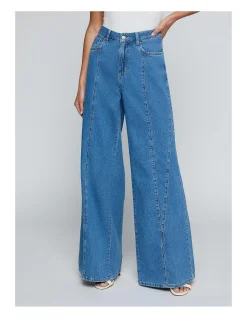 Niles High Rise Twist Wide Leg Jeans