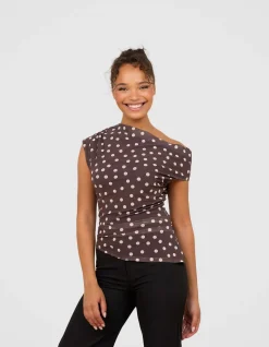 NONI OFF SHOULDER PRINT TOP