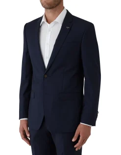 NOTCH LAPEL TWILL SUIT JACKET