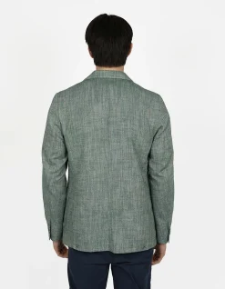 NOTCH LAPEL PATCH POCKET COTTON VISC LINEN JACKET